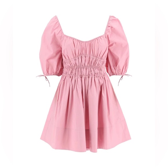 STAUD faye' Mini Cotton Dress, Size Large,$328